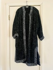 VTG 70s Hand Knit Whimsygoth Silver Tinsel Cottagegoth Festival Sweater Coat M