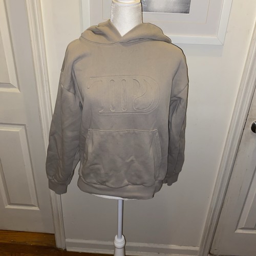 Taylor Swift Tortured Poets Department TTPD Hoodie Jacket Medium Beige Embossed