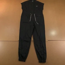 NiaaHinn Womens Medium Black Short Sleeve Drawstring Waist Jogger Jumpsuit NWT