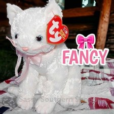    FANCY   2002 Ty Beanie Babies Solid White Persian Kitty CAT Baby MWMT 