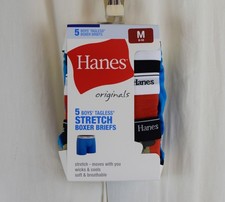 Hanes 5 PACK Boys Boxer Briefs Underwear Multicolor Size Medium  8-10 