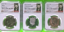 2025 3 Coins Graded  JFK MS 67 PF 69 P D S 50c 
