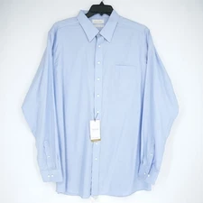 Roundtree & Yorke Gold Label Shirt 18.5"-38/39" TALL SLIM FIT Blue Non-Iron NWT