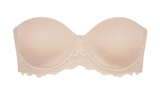 Simone Perele 32D Caresse Strapless Bra NWOT 12A300 Peau Rose