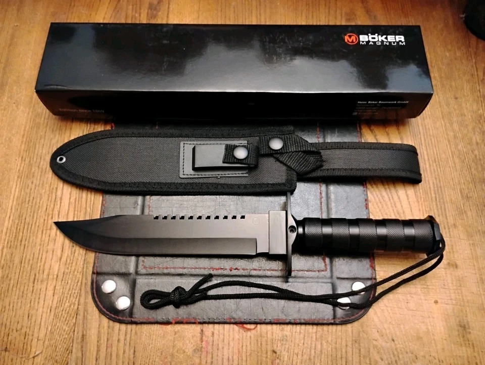 BOKER Magnum Survivalist Fixed Blade Knife 7.87" 440A SS Blade Aluminum Handle  - Image 2 of 4