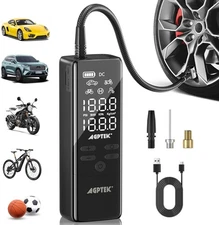 AGPTEK Tire Inflator Portable Air Compressor-150PSI & 5000mAh Black 