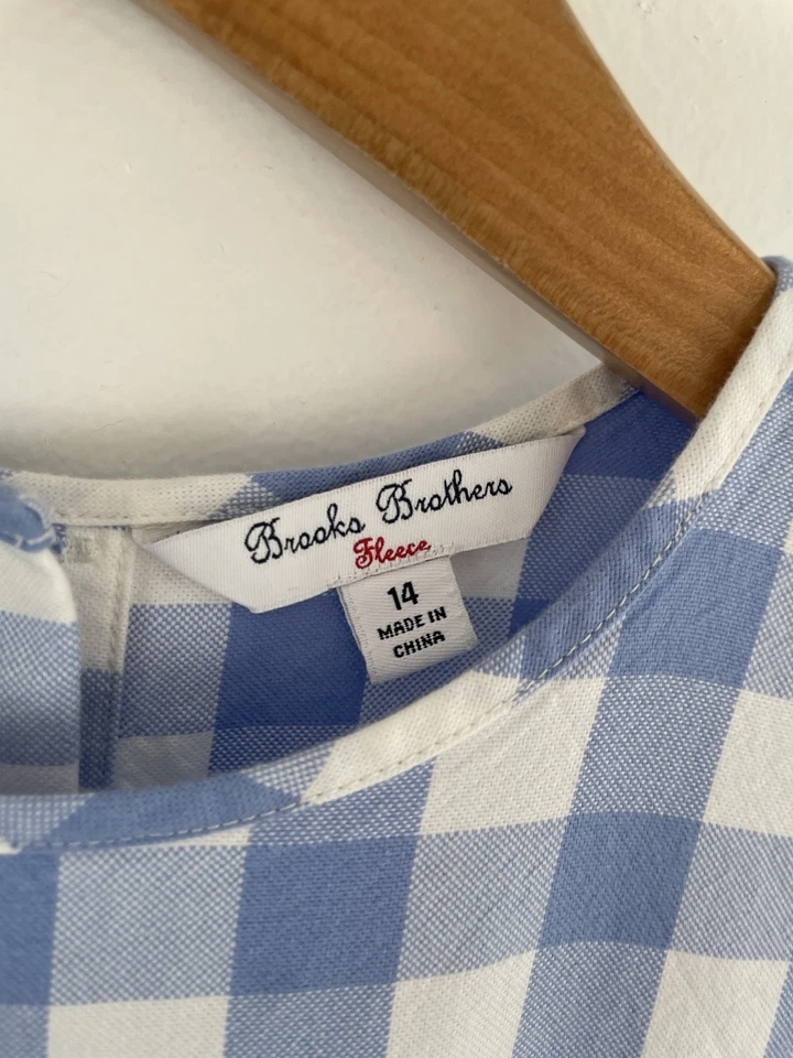 Vestido Brooks Brothers polar para niñas jóvenes 14 azul a cuadros línea A niñas 14 Foto 3 de 4