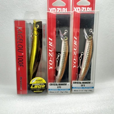 Megabass Kagerou 100F & Yo-Zuri Crystal Minnow YO-ZURI 90F Set of 3