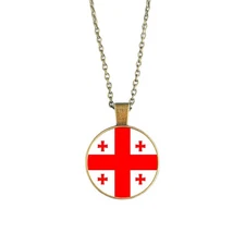 Georgia Flag Necklace • Georgian Pendant Jewellery • Gift for Georgian Women