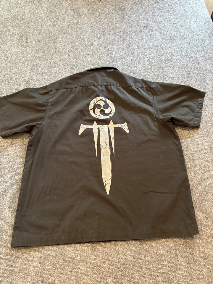 Y2k Trivium Shirt Mens Large Black Bravado 2006 Band Button Work Shirt Metal - Image 4 of 4