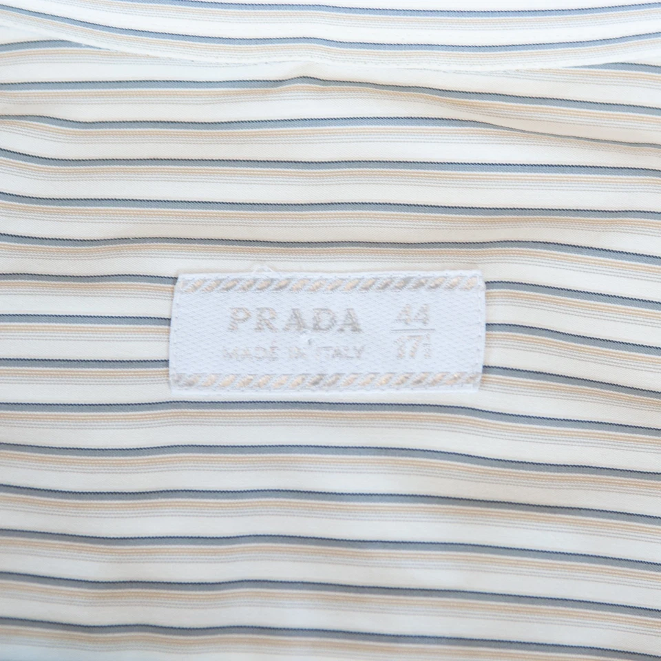 Prada Brown Stripe Performance Stretch Dress Shir 30757 Foto 4 de 4