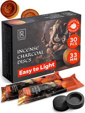 Charcoal Discs to Burn Incense - 30 Pcs Charcoal for Incense Burning - 33 Mm Mos