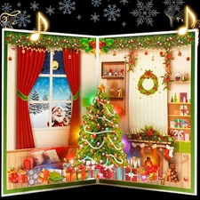 3d Musical Christmas Cards, Pop Up Card with Music and Light, Merry Christmas Po