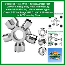 Upgraded Metal 10-in-1 Faucet Aerator Tool - Universal Heavy-Duty Metal Remov...