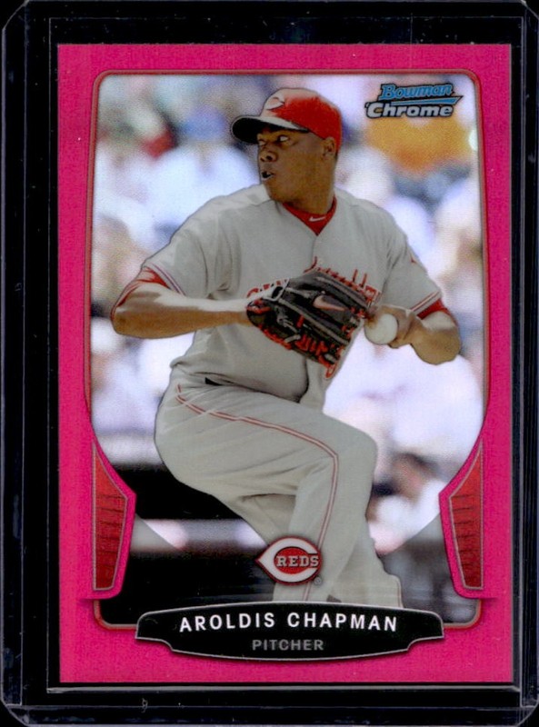 2013 Bowman Chrome Aroldis Chapman Magenta Refractor #/35 Reds