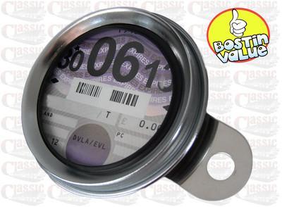 CLASSIC STAINLESS STEEL MOTORCYCLE TAX DISC HOLDER - Picture 1 of 1