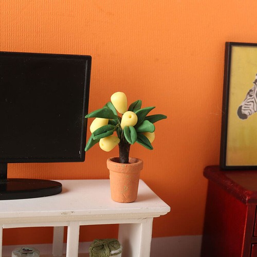 1:12 Puppenhaus Miniatur Orange Birne Baum Obst Pflanze Ton Puppenhaus Gartendekor - Bild 12 von 16