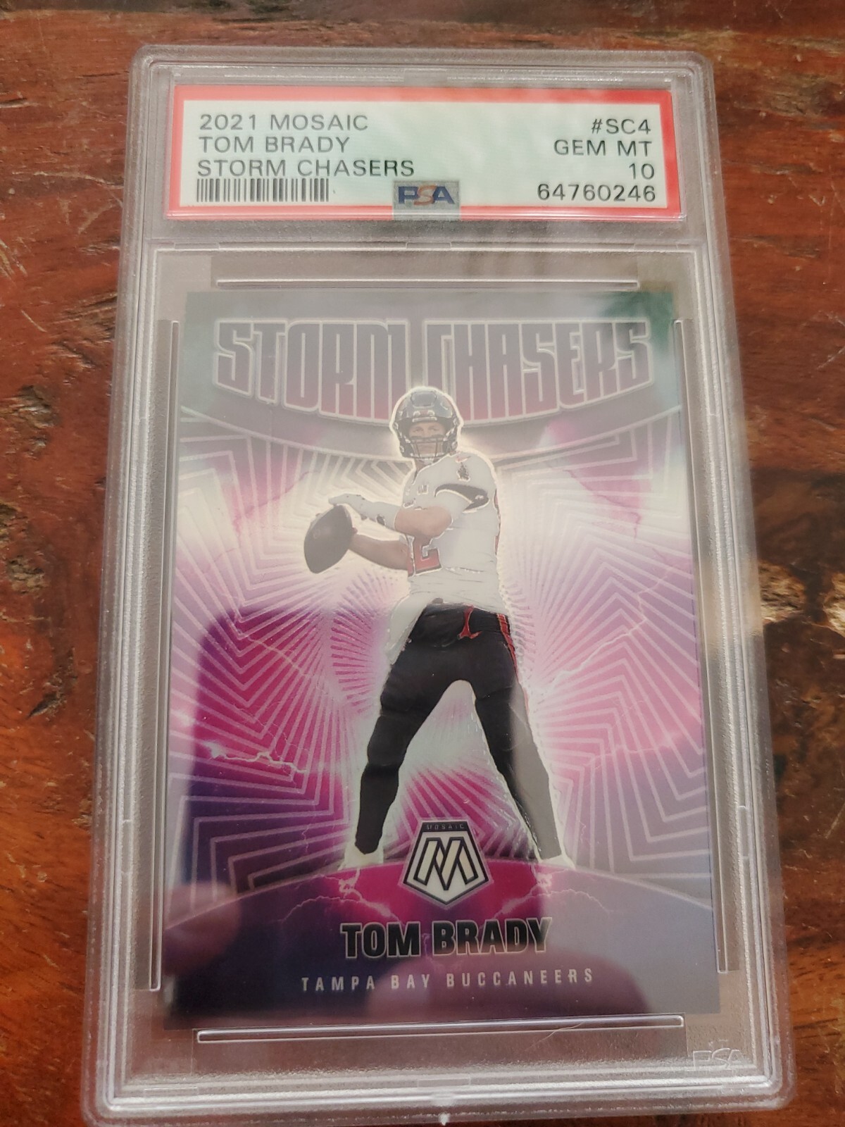 2021 TOM BRADY MOSAIC STORM CHASERS PSA 10 GEM MINT CASE HIT SSP