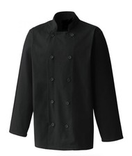 ChefsKit Chef Cook Long Sleeve Jacket - Black - XL - 49” Chest