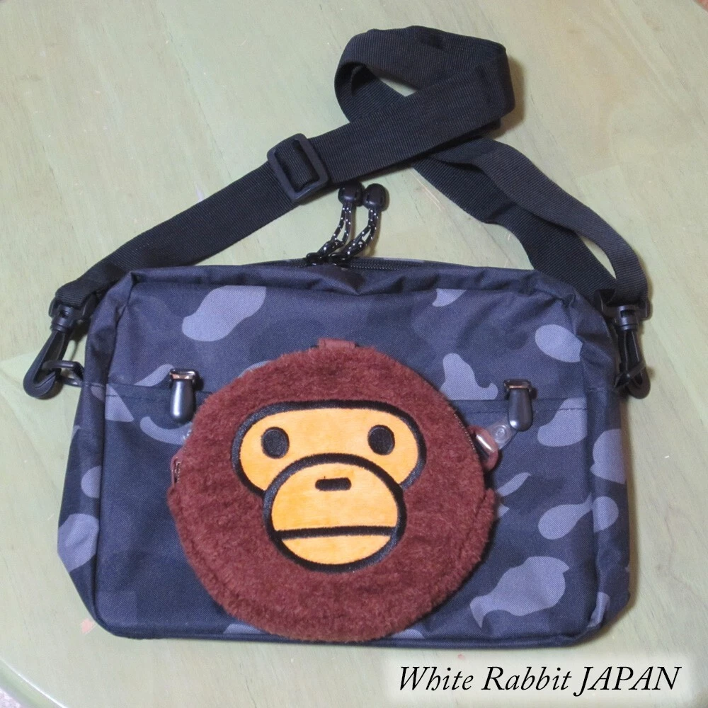 BAPE KIDS by A Bathing Ape Camo Black Shoulder Bag with MILO Pouch 2022 AW