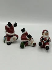 Set of 3 Fitz & Floyd  Santa Claus Holiday Cheer tumbling Santas Figurines