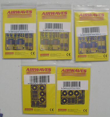 5x AIRWAVES Boeing 747 Exterior and Interior Photoetched Metal Parts 1:144 Kit