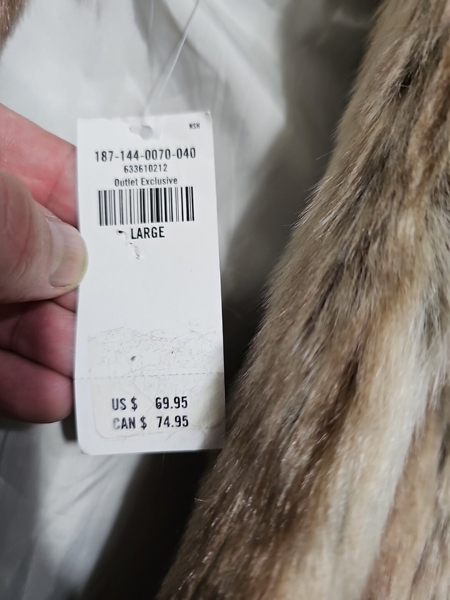 Abercrombie Fitch Women Faux Fur Open Front Vest Large Soft Animal Print  Y2K