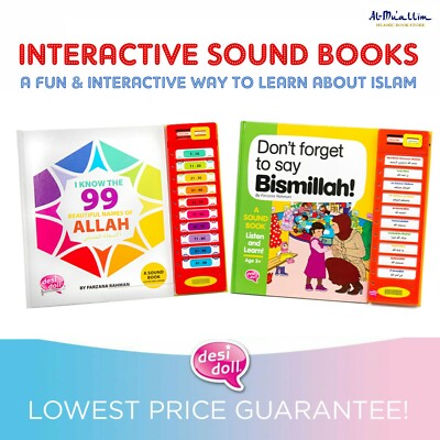 Vergiss nicht, Bismillah zu sagen - 99 Namen Allahs Klangbücher (Desi-Puppe) - Kinder