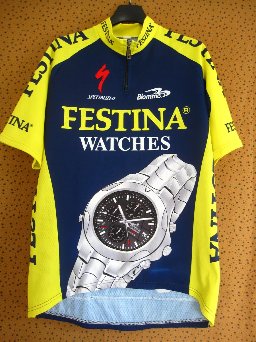 Team Festina Specialized Biemme Marine Yellow Cycling Jersey XL
