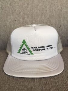 Vtg Salmon  Arm  Motor  Hotel Mesh Snap Back Hat 1980 s 