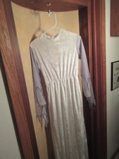 White princess dress with sheer grey cover. Children's large.