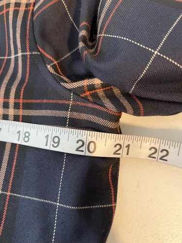 Topman Men’s Size XS Full Zip Long Sleeve Navy Plaid Jacket Retro Oversized - Picture 8 of 10