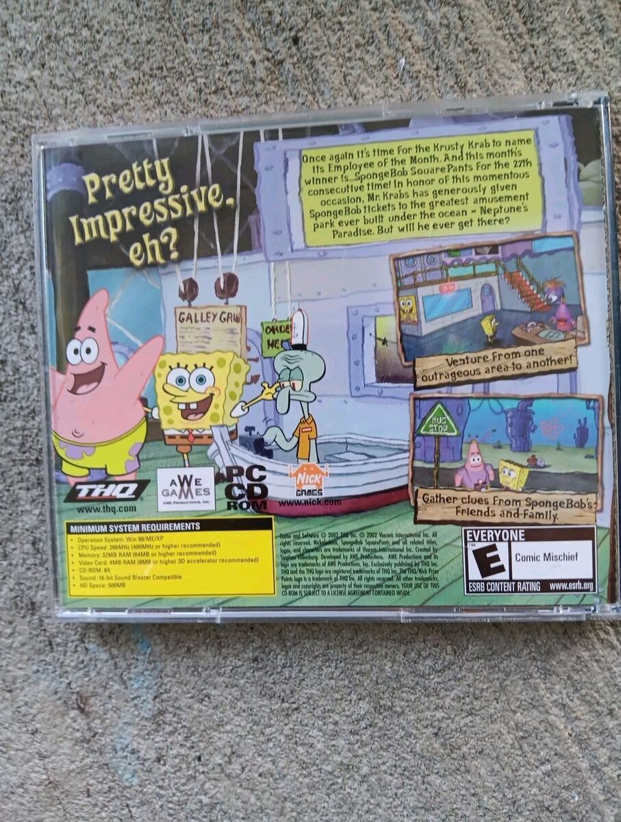 SpongeBob SquarePants Employee Of The Month PC Game 2002 THQ SpongeBob SquarePants Employee Of The Month PC Game 2002 THQ
