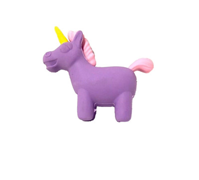 purple unicorn horse eraser 3 inch kids school office party gift 