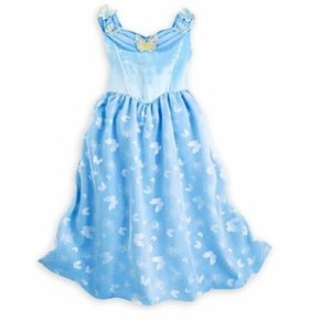 NWT Disney Store Cinderella Deluxe Nightgown Girls 5/6 Live Action Butterfly | eBay