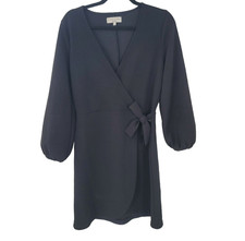 Madewell Dress Womens Small Black Tie Faux Wrap Mini Black Work Academia