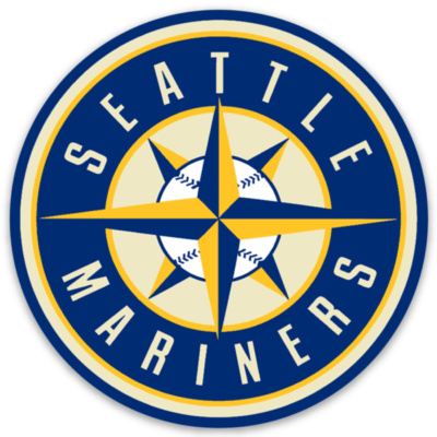 Seattle Mariners Monogram Shining Star Logo Type MLB Die-Cut Round