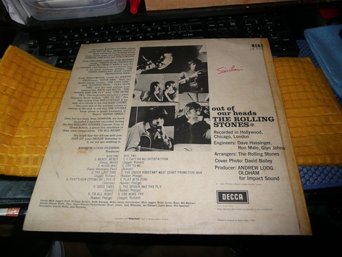 record LP ROLLING STONES on UK Decca LK-4725 Mono Out of our heads Hype VG - Imagen 9 de 12