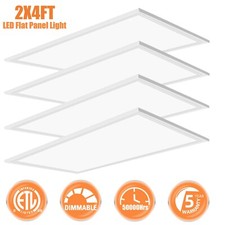 2X4FT LED Flat Panel Light 7800LM 75W 5000K Dimmable Drop Ceiling Office Light