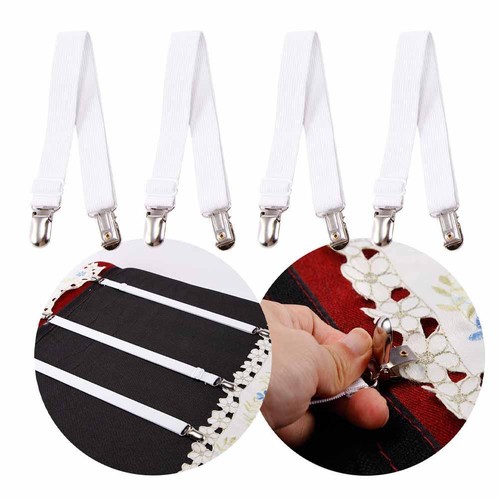 4x Tenditore per Lenzuola Regolabile Clip Pinza Coprimaterasso Lenzuolo (д N5K2