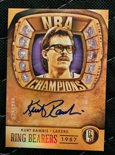 Kurt Rambis Auto Signed NBA Championship Card 28/249 Lakers 2014 Panini