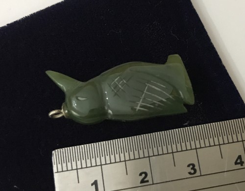 Vtg Sterling Silver 925 Jade Jadeite Carved Penguin Bird Animal Pendant Charm Q - Picture 2 of 12