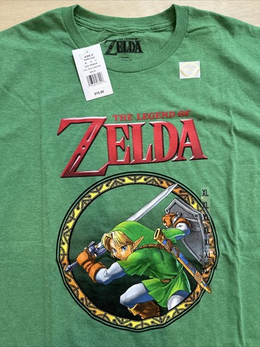 THE LEGEND OF ZELDA LINK Nintendo T-Shirt Mens XL Green - Picture 2 of 5