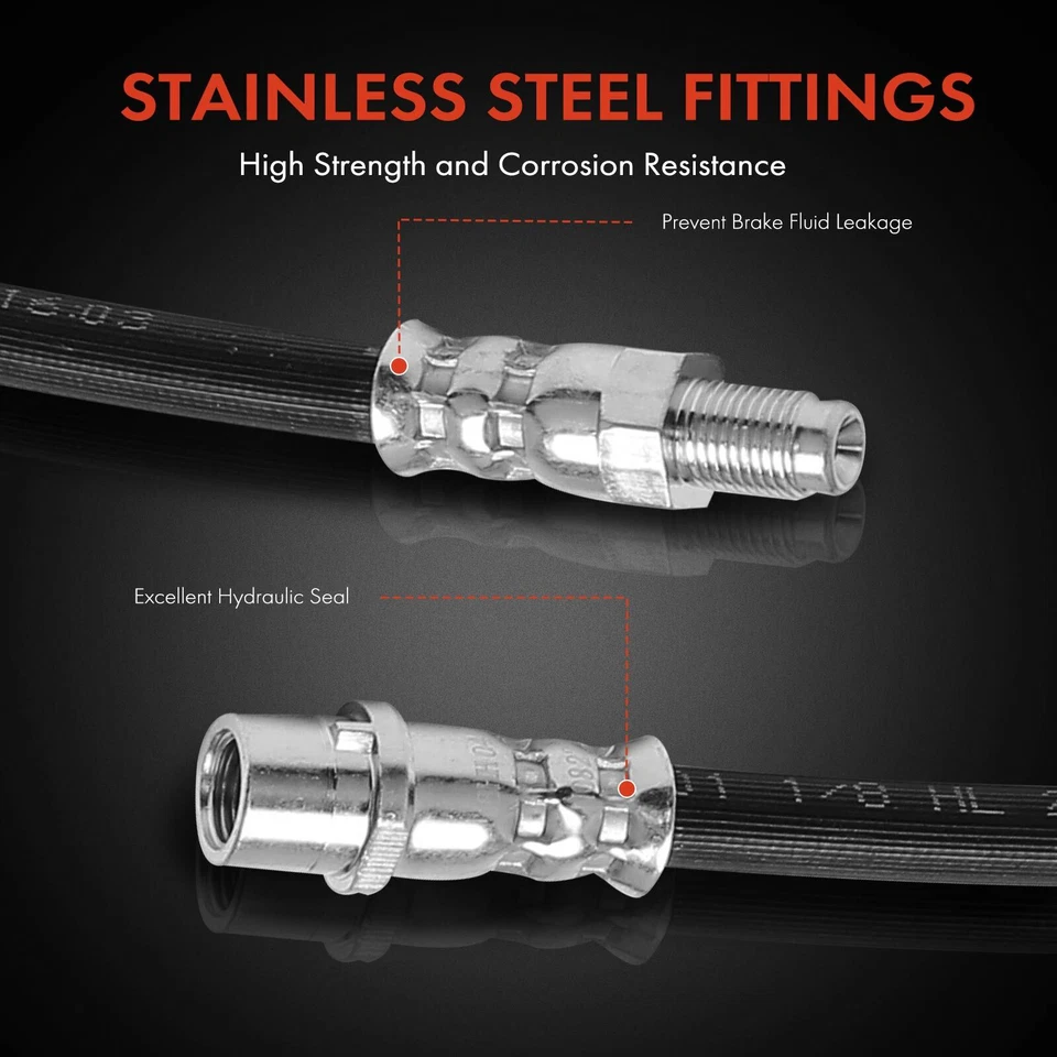 2x Manguera hidráulica de freno delantera derecha y derecha para Mercedes-Benz C220 C300 CLK55 AMG E400 Foto 4 de 4