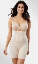 NWT Thigh Slimmer Maidenform Firm Foundations Hi-Waist Latte DM5001 MSRP-$52 *L*