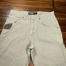 Wrangler Riggs Cargo Pants Mens Beige Workwear Ripstop