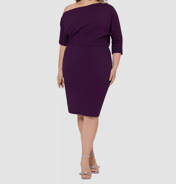 Betsy & Adam Women's Velvet One Shoulder Evening Dress Plus Size 22W | eBay