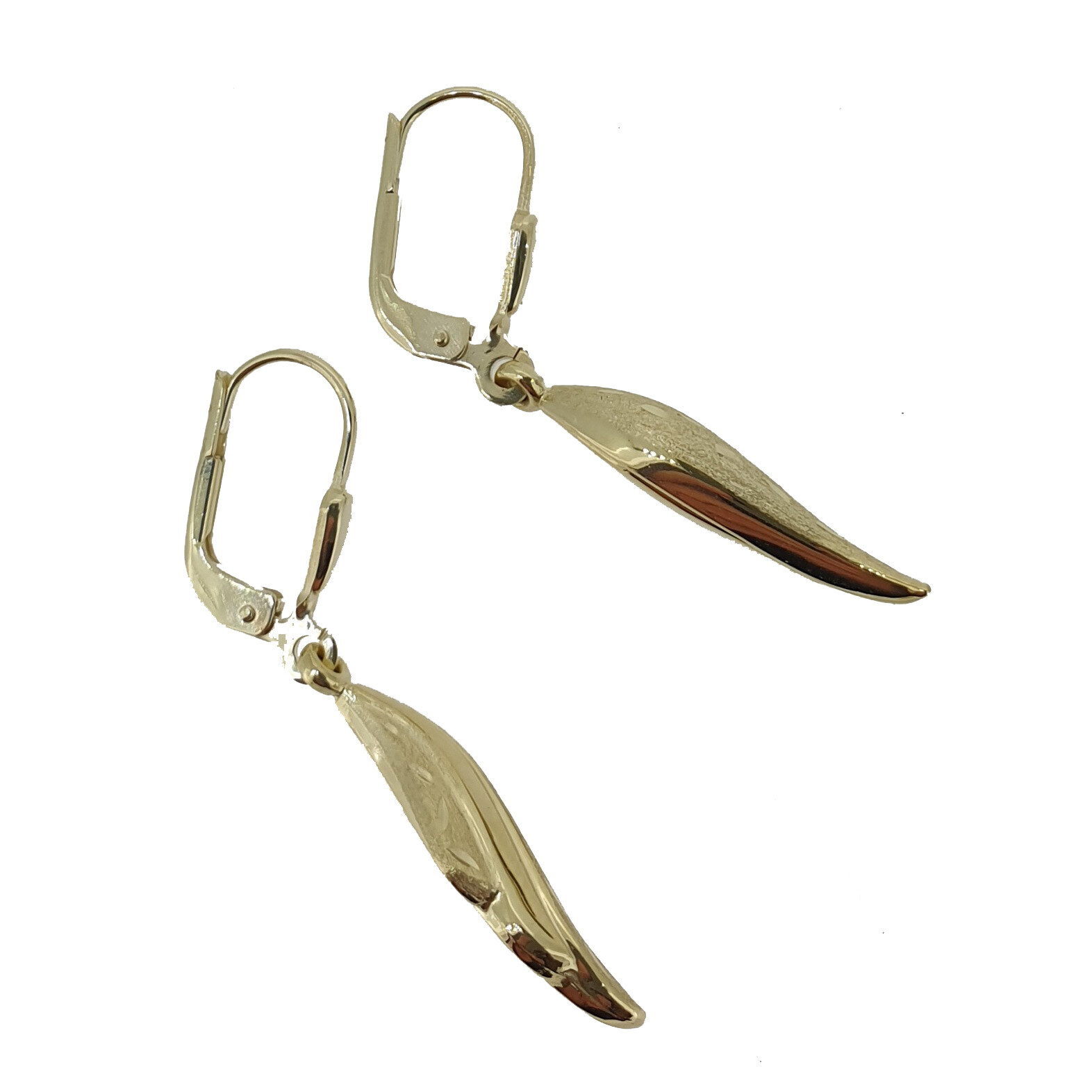 Echt Gold 333 bicolor Gelb- Weiß Pendel Ohrhänger Ohrringe Zirkonia Echt Gold 333 bicolor Gelb- Weiß Pendel Ohrhänger Ohrringe Zirkonia
