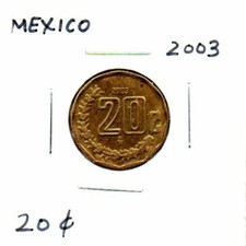Mexico 20 Centavos Coin 2003 as pictured