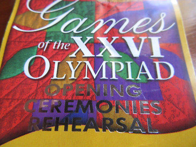 1996 OLYMPIC GAMES OPENING CEREMONIES REHEARSAL TICKET STUB JULY 17 Row 2